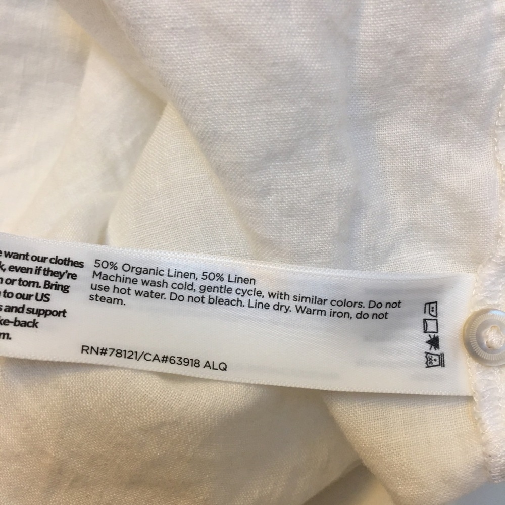 Eileen Fisher woman short sleeve linen top relaxed white size 2X - Picture 7 of 7
